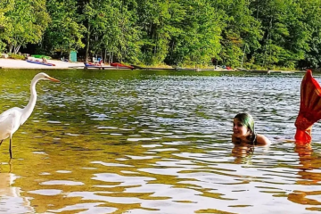 Our campground sits right beside Duncan Lake. A beautiful lake to fish, canoe or kayak or swim.