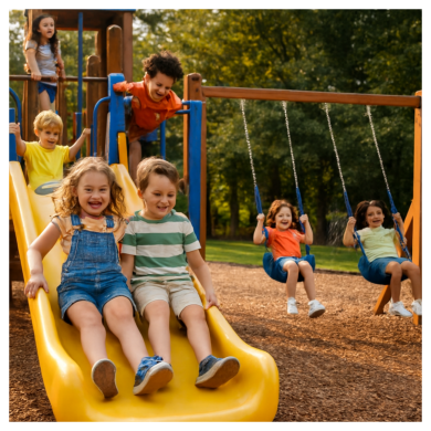 Kids playing in our campground.