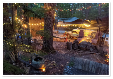 An rv in one of our rv sites here at Oak & Loon Campground