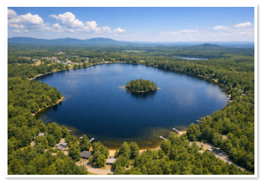 An aerial view of Duncan Lake